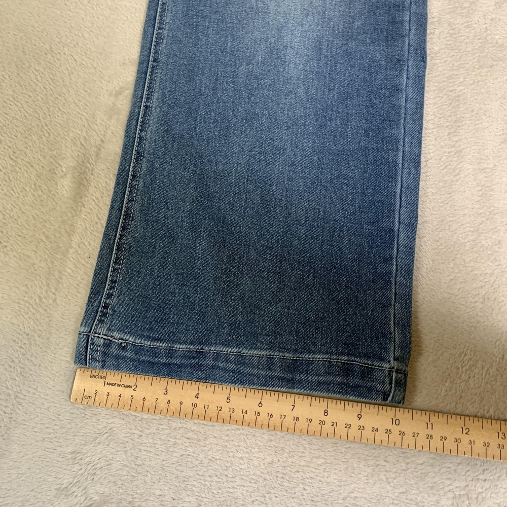 Juicy Couture Lunita Wide Leg Jeans Juniors 7/28 Blue Wash High Rise Rhinestone - Picture 10 of 16